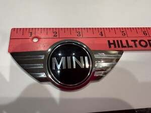 Mini Cooper Chrome and Black Front Hood Emblem Badge Logo Nameplate